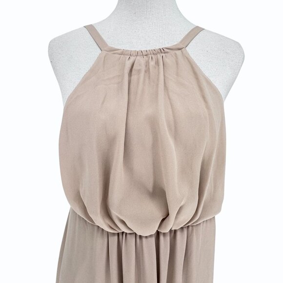 Show Me Your Mumu‎ Amanda Maxi Dress Womens M Taupe Beige Open Back Bridesmaid - Picture 2 of 13